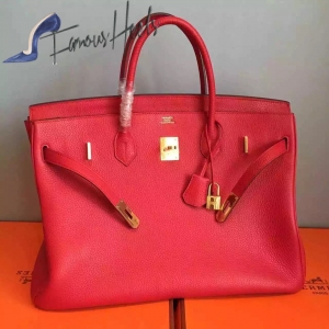 Hermes birkin 35 cm original togo leather red